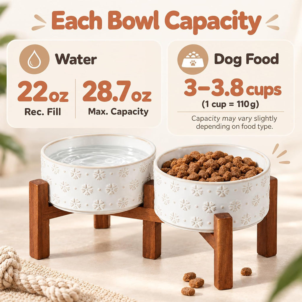 Cuencos elevados para perros, cuenco elevado de cerámica para