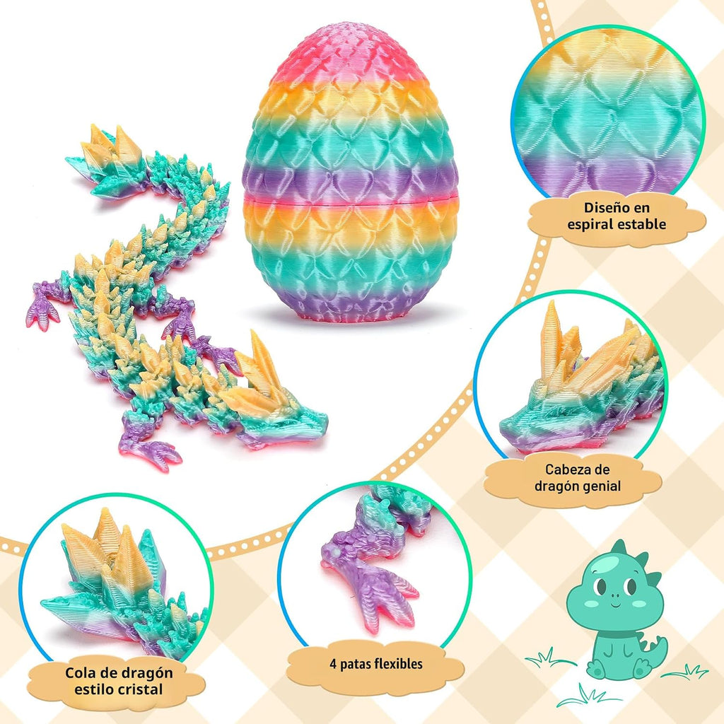 12 piezas de dragón impreso en 3D con huevo para rellenar cestas de Pascua, dinosaurios rellenos de huevos de Pascua, juguetes para ansiedad, Pascua, cumpleaños, decoraciones de Navidad de Pascua, regalos para niñas y niños (sin llavero)