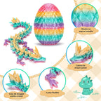 12 piezas de dragón impreso en 3D con huevo para rellenar cestas de Pascua, dinosaurios rellenos de huevos de Pascua, juguetes para ansiedad, Pascua, cumpleaños, decoraciones de Navidad de Pascua, regalos para niñas y niños (sin llavero)