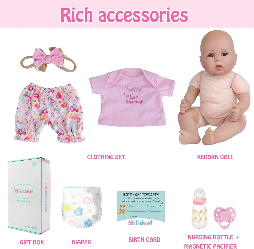 Milidool Muñecas bebé realistas renacidas para niñas - Muñeca de re...