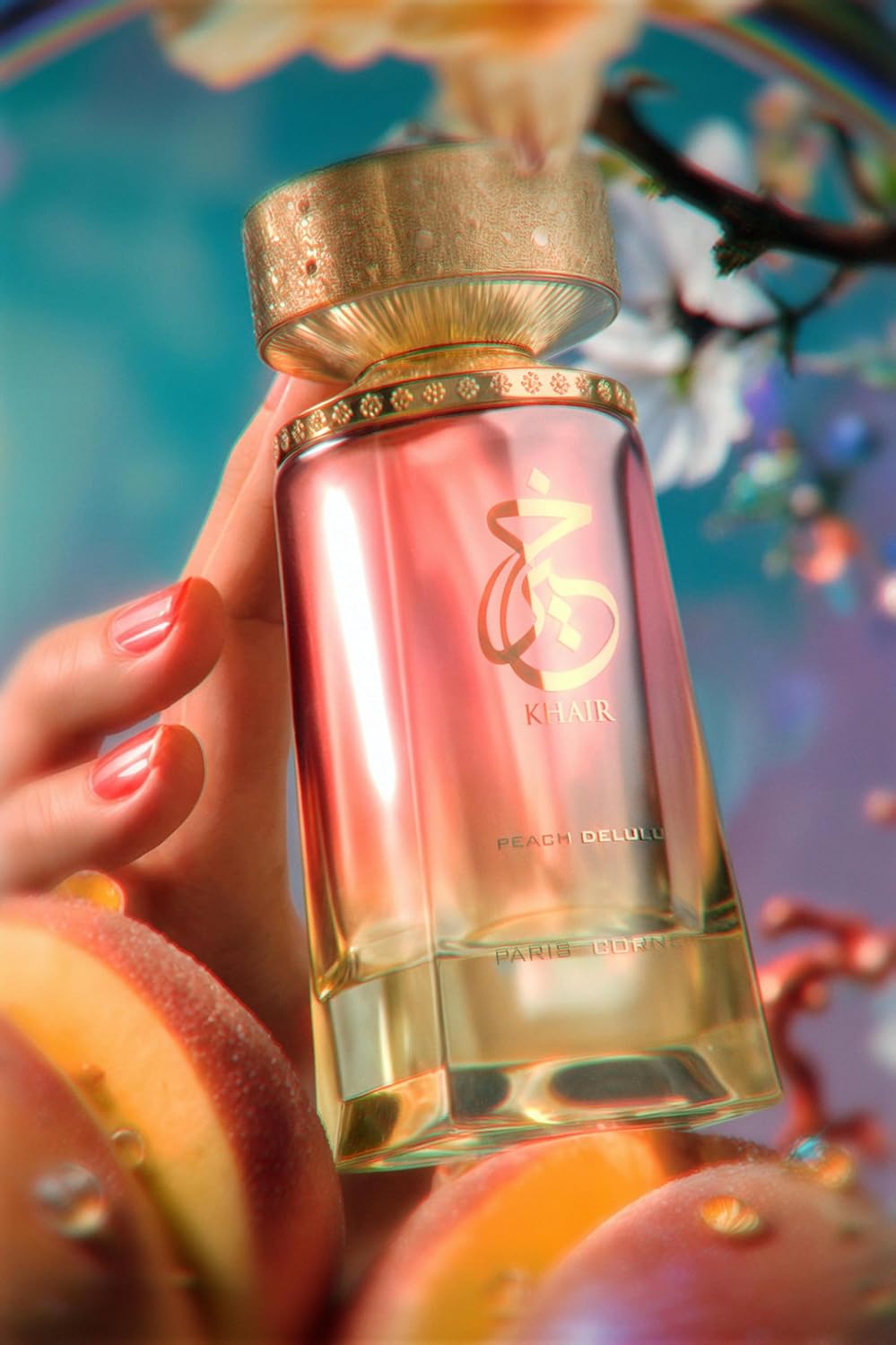 Paris Corner Khair Peach Delulu Eau de Parfum para mujer, 3.4 onzas...