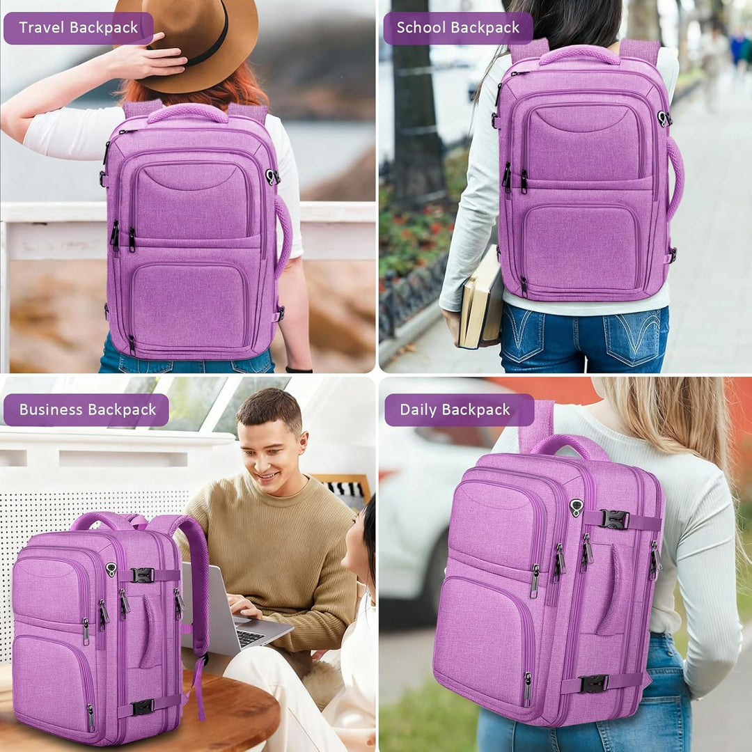 Fxcelets Mochila de viaje para mujer, mochila de transporte expansi...