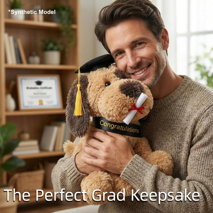 WEIGEDU Juguete de peluche de graduación de cachorro con birrete do...