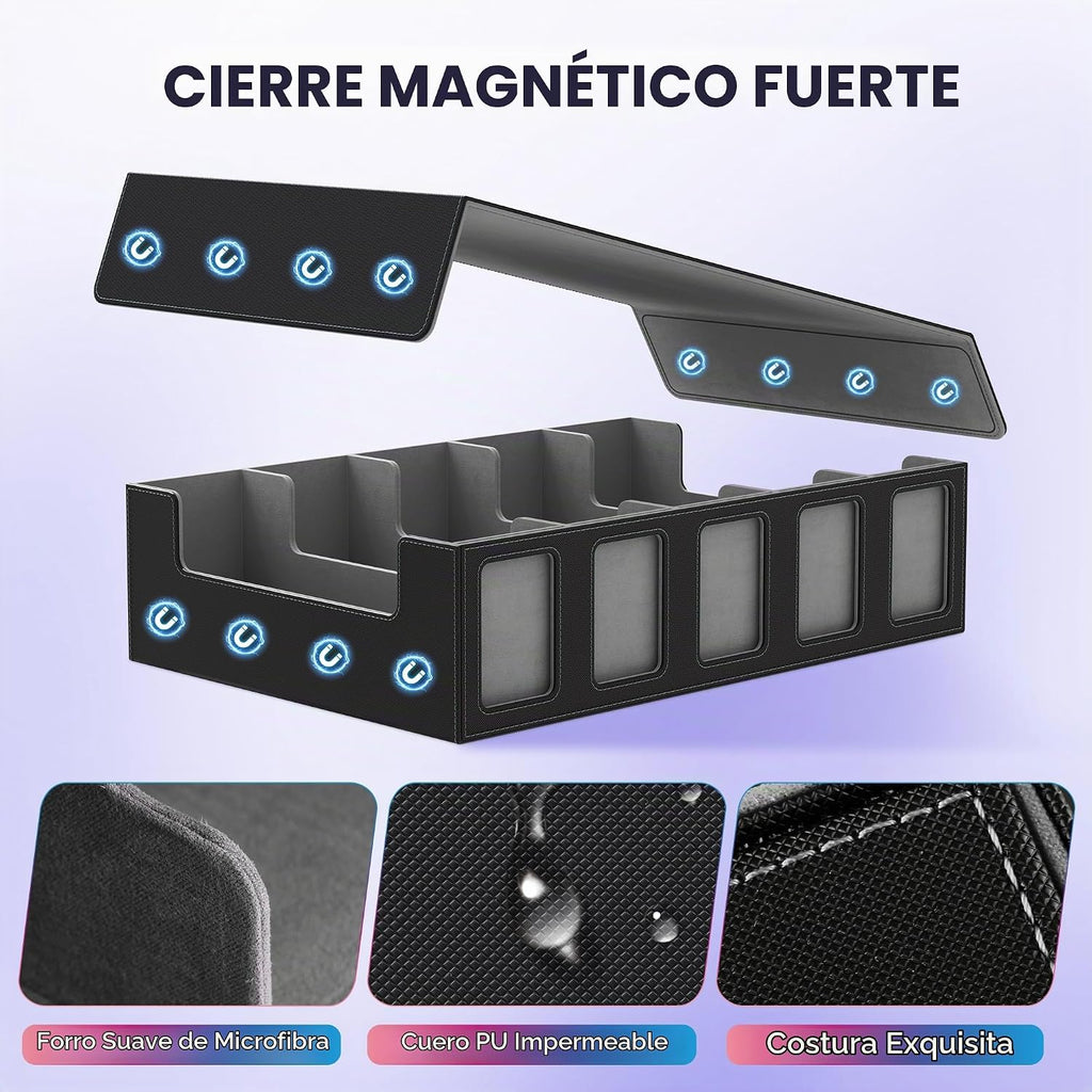 UAONO Caja de almacenamiento de tarjetas coleccionables de 5 filas con