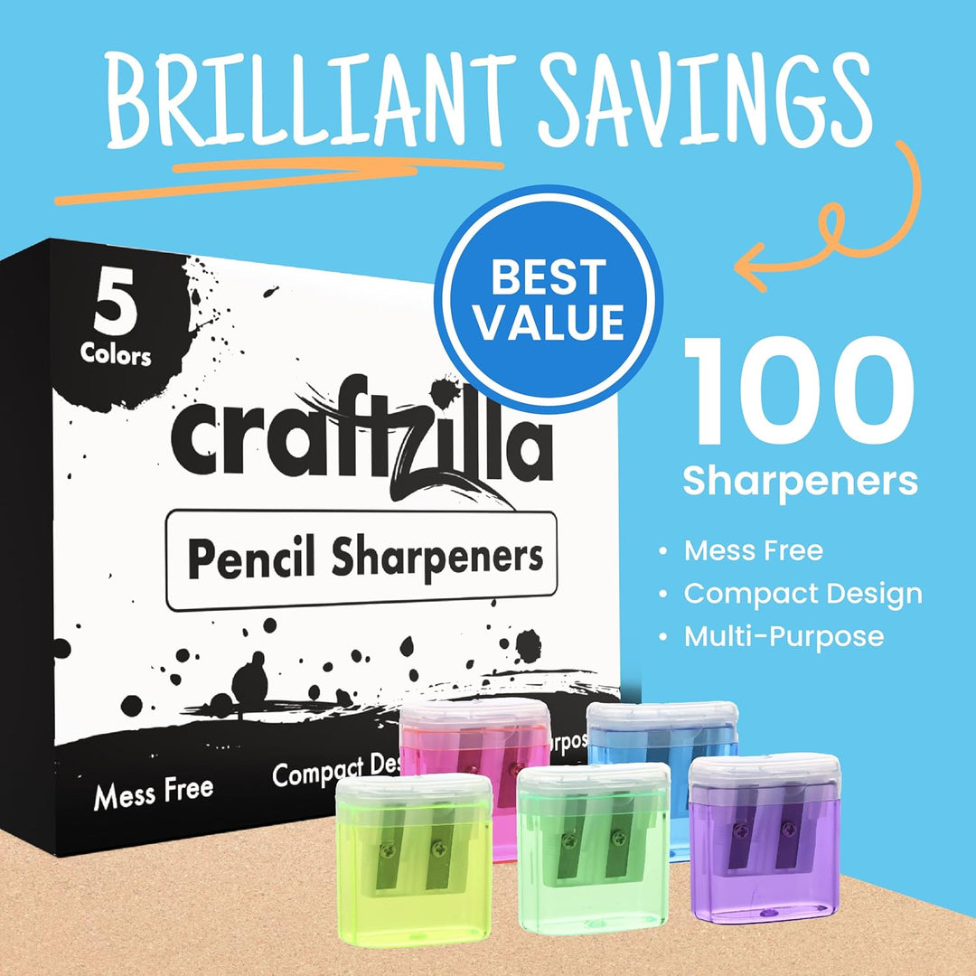 Craftzilla Sacapuntas de lápiz 100 unidades sacapuntas