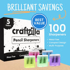 Craftzilla Sacapuntas de lápiz 100 unidades sacapuntas