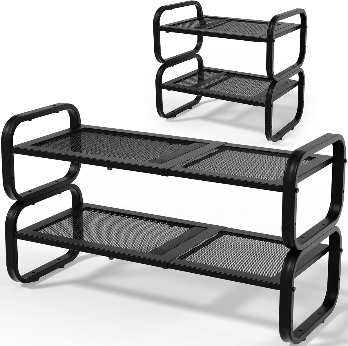Zapatero de 2 niveles - Organizador de zapatos expandible para