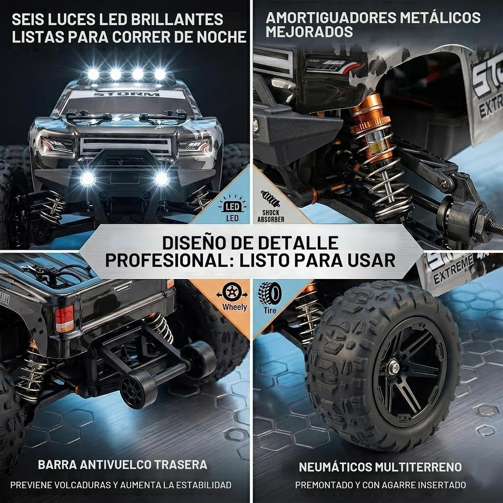 V3 1/14 Coches RC Rápidos 4x4 Offroad impermeable Monster para adultos, 1/14