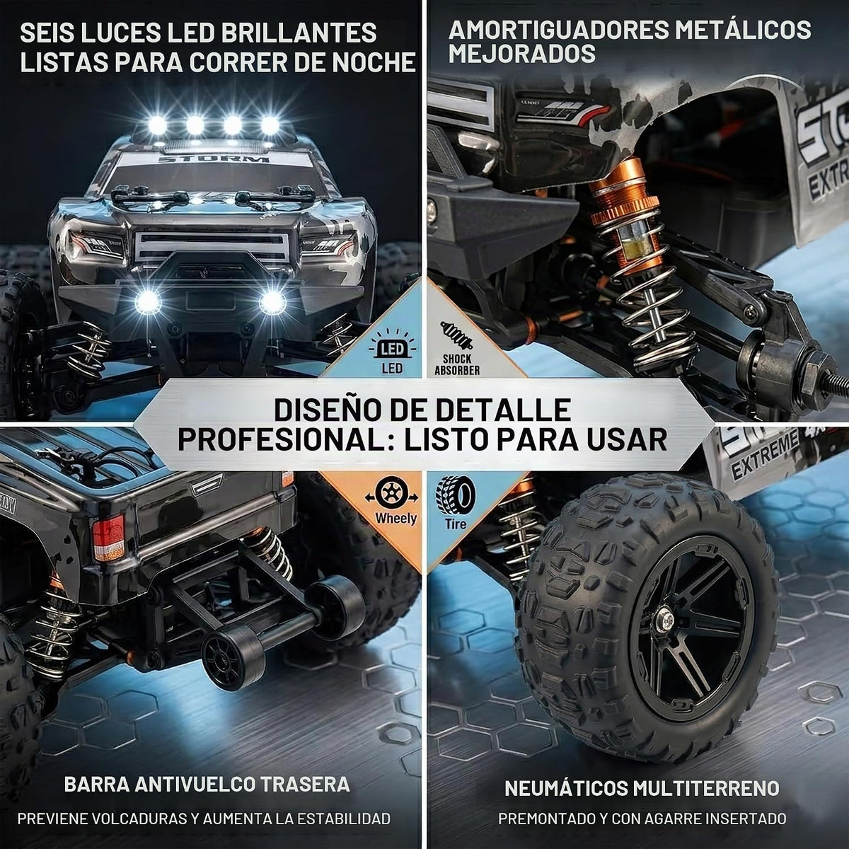 V3 1/14 Coches RC Rápidos 4x4 Offroad impermeable Monster para adultos, 1/14