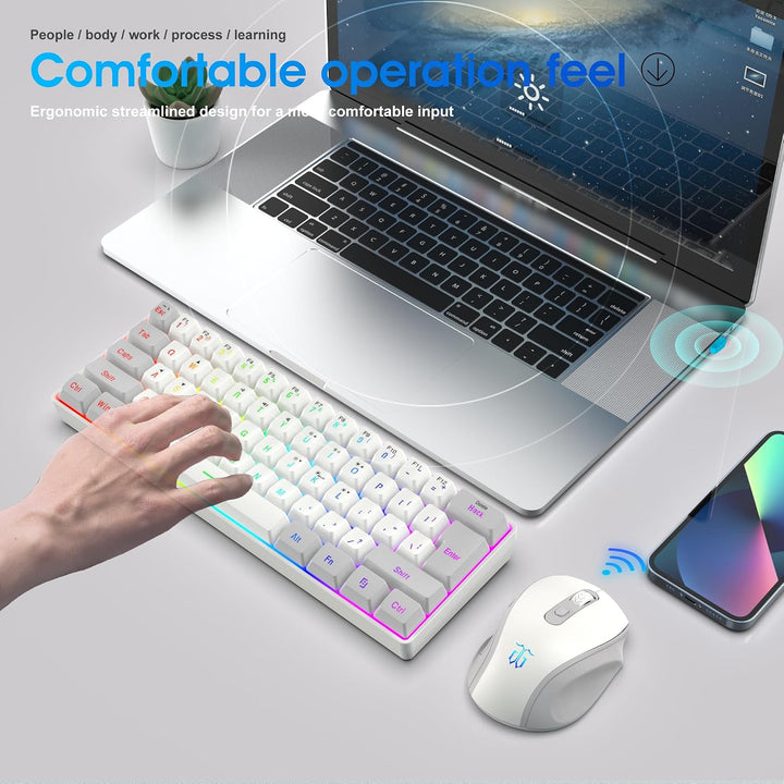 Snpurdiri Combo de teclado y mouse inalámbricos para juegos de 2.4G...