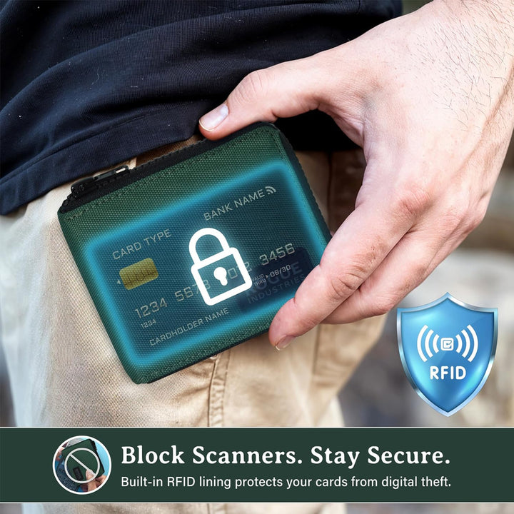 ROGUE WALLET Carteras interiores de piel auténtica para hombres, co...