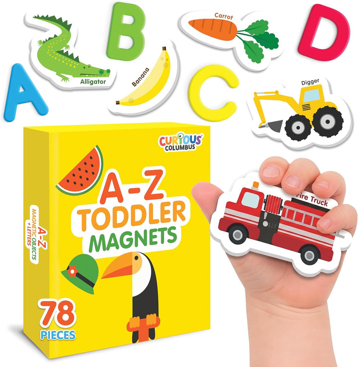 El Curioso Colón Objetos magnéticos y letras. Juego de 78 imanes de...
