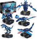 Kit de construcción de robot de dinosaurio STEM 5 en 1, juguete de robot Mosasaurus con control remoto con aplicación, juego de construcción de robótica programable técnica para niños