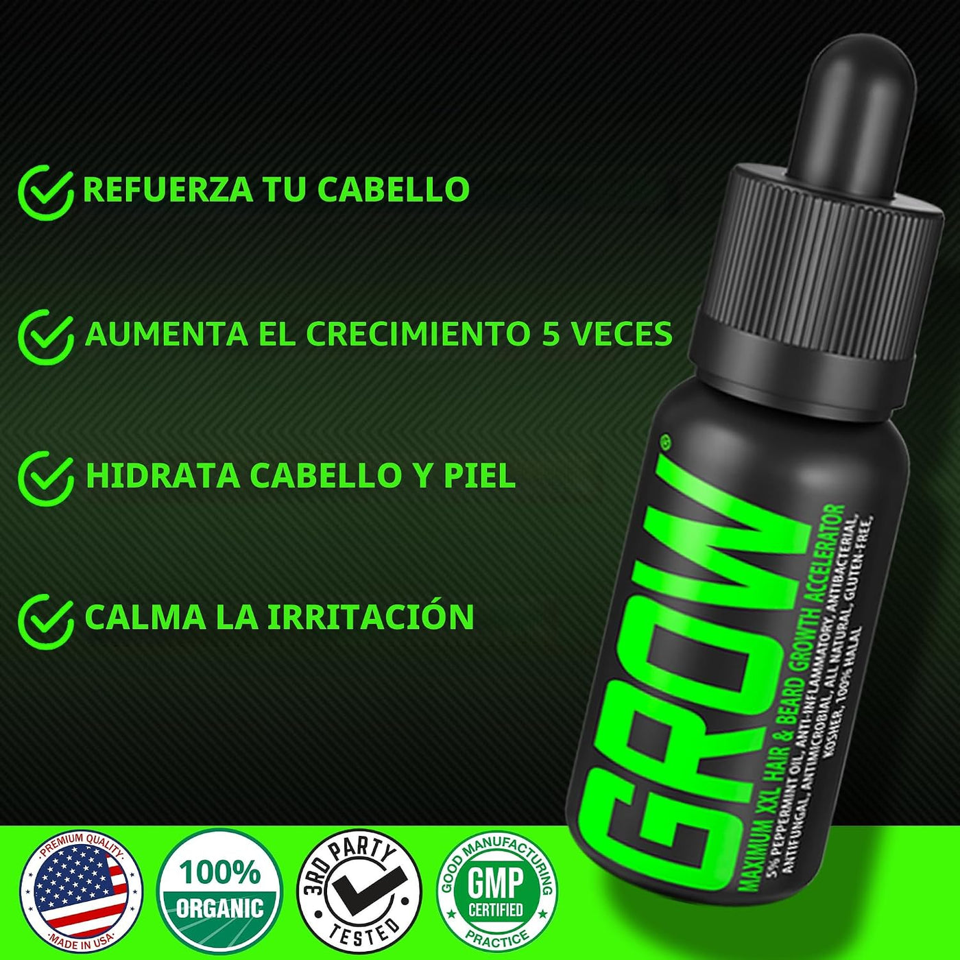 Suero para el Crecimiento de la Barba - GROW Maximum XXL Aceite par...
