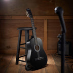 Ashthorpe Guitarra acústica para principiantes de 38 pulgadas (negra), kit de inicio con bolsa de concierto, cuerdas adicionales, correa, púas y lecciones