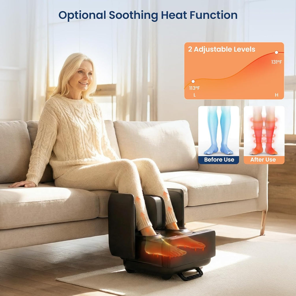 COMFIER Masajeador Shiatsu para pies y pantorrillas con calor, otomano 2 en