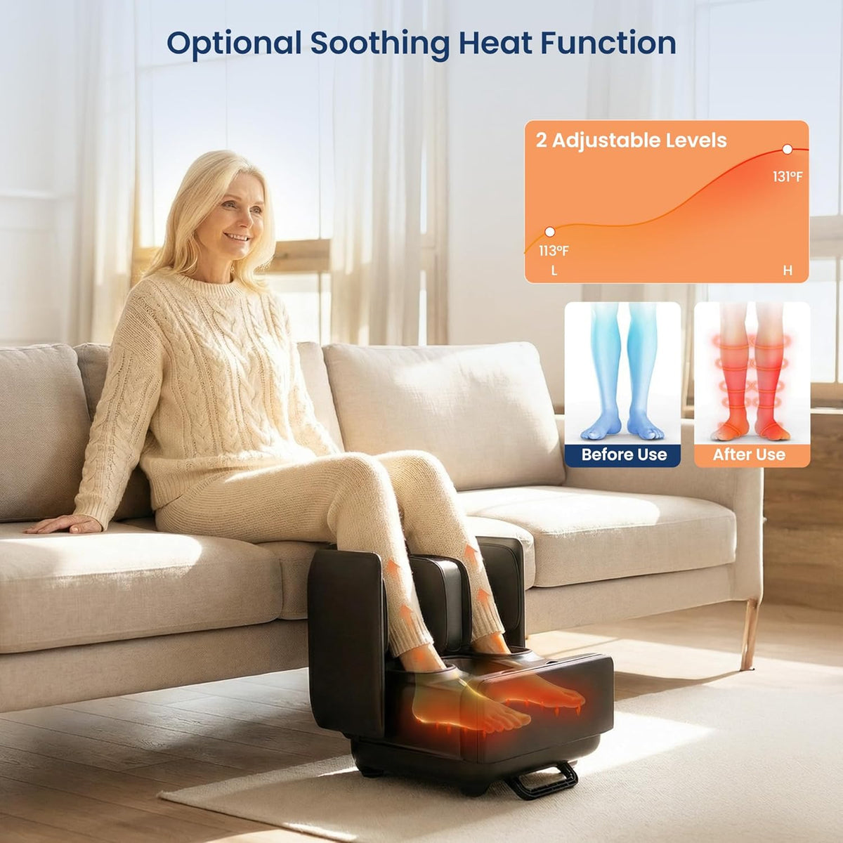 COMFIER Masajeador Shiatsu para pies y pantorrillas con calor, otomano 2 en