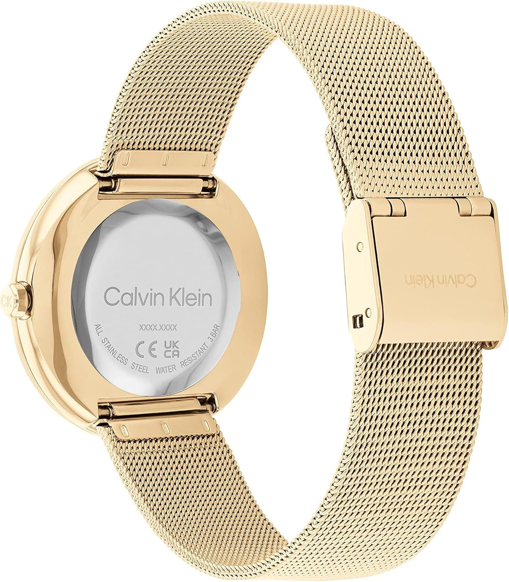Calvin Klein Reloj para mujer con bisel retorcido - Reloj de cuarzo de 34mm 2H - Pulsera de acero inoxidable - Resistencia al agua de 30 metros - Estilo minimalista – Moda premium - Regalo para ella