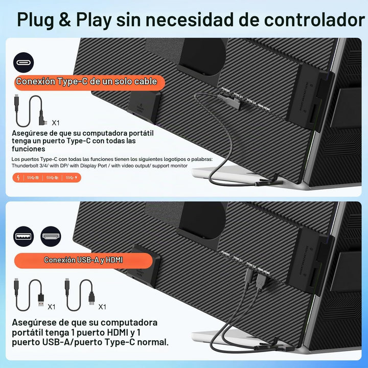 FLYTOCCA Extensor de pantalla para laptop, pantalla IPS FHD 1080P d...
