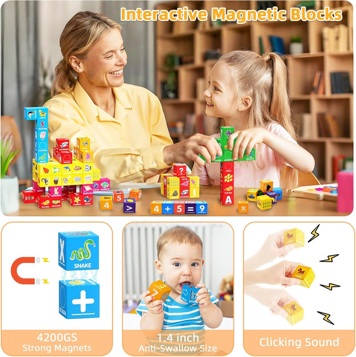 Bloques magnéticos para niños pequeños de 1 a 3 años, bloques de |...
