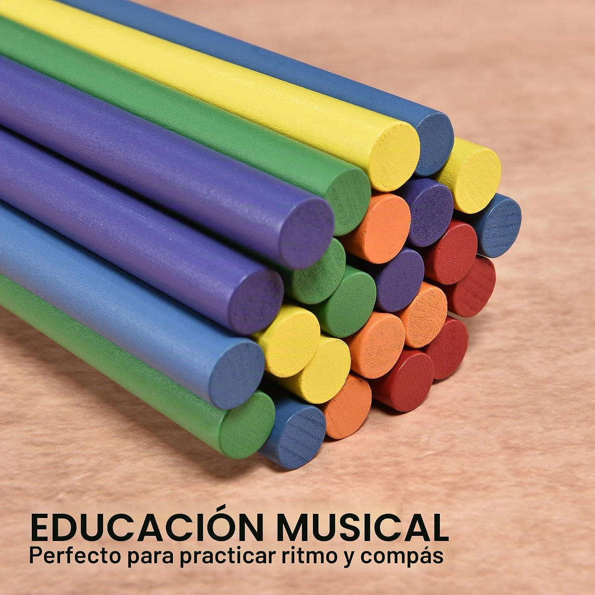 60 palos de ritmo para niños a granel, 12 pulgadas de madera Lummi Sticks música aula instrumentos de percusión, 6 colores