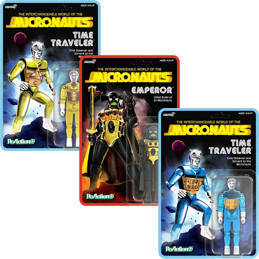 Super7 Reaction+ Micronauts Time Traveler (amarillo translúcido) -...