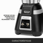 Waring Batidora de cuchillas con tarro de acero inoxidable de 48 oz y palanca y pulso