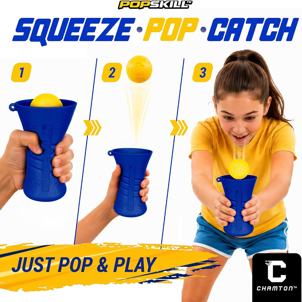 Popskill, juego de habilidad para apretar y atrapar para niños, juguete de coordinación mano-ojo, diversión en interiores y exteriores, juegos familiares y adolescentes, regalos geniales de