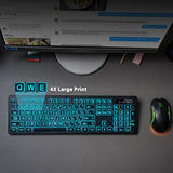 Combo de teclado y mouse inalámbricos: teclado retroiluminado de im...