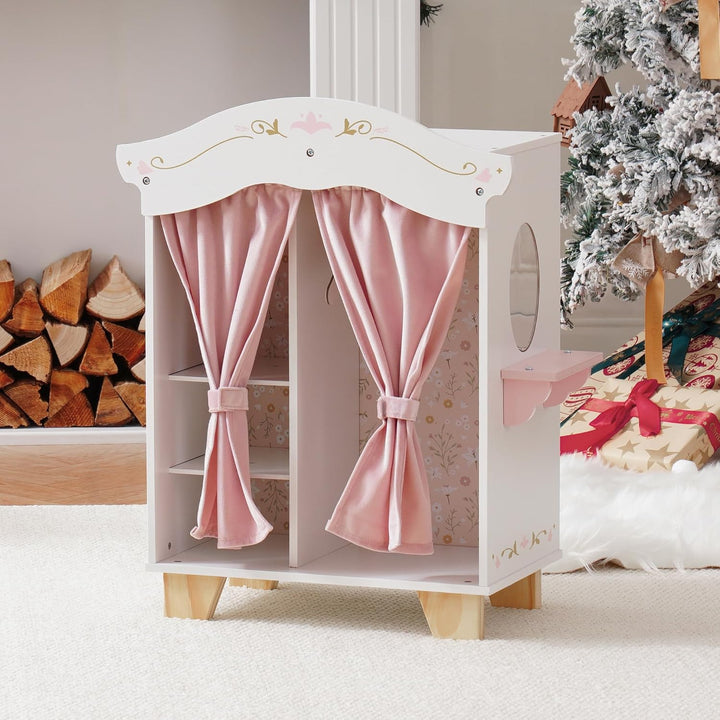 ROBOTIME Armario de muñecas de 18 pulgadas, armario de madera para...