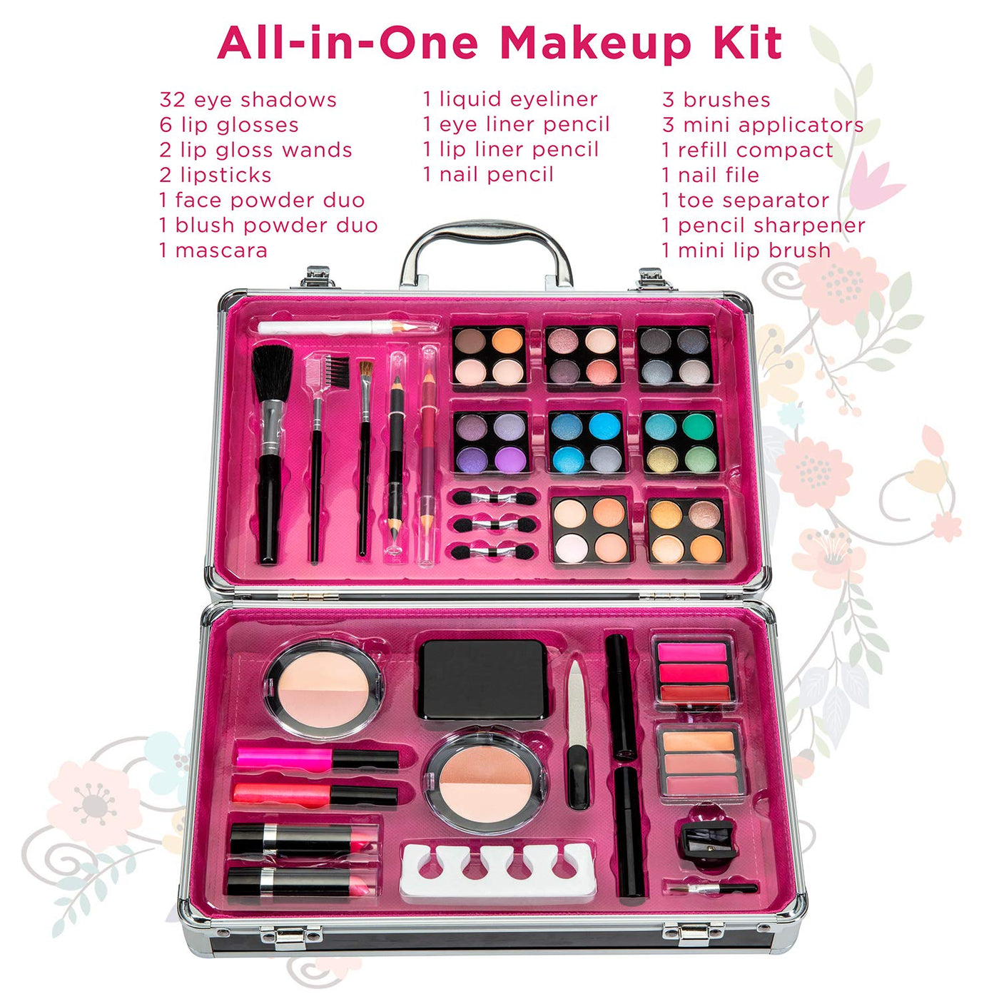 Vokai Kit de maquillaje \u2013 32 sombras de ojos, 6 brillos de lab...