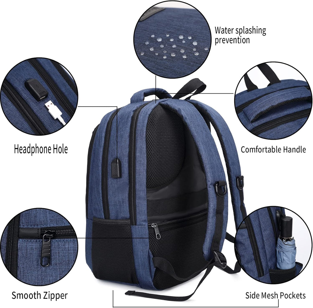 Monsdle Mochila de Viaje para Laptop Antirrobo con Puerto de Carga...