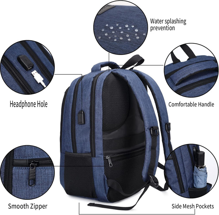 Monsdle Mochila de Viaje para Laptop Antirrobo con Puerto de Carga...