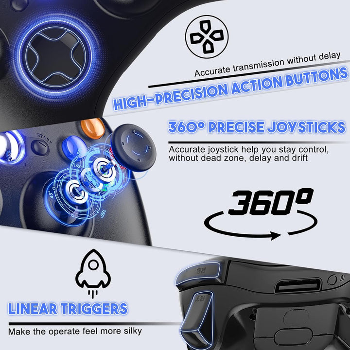 Gamrombo 2 Pack Replacement for Xbox 360 Controller, Wireless Contr...