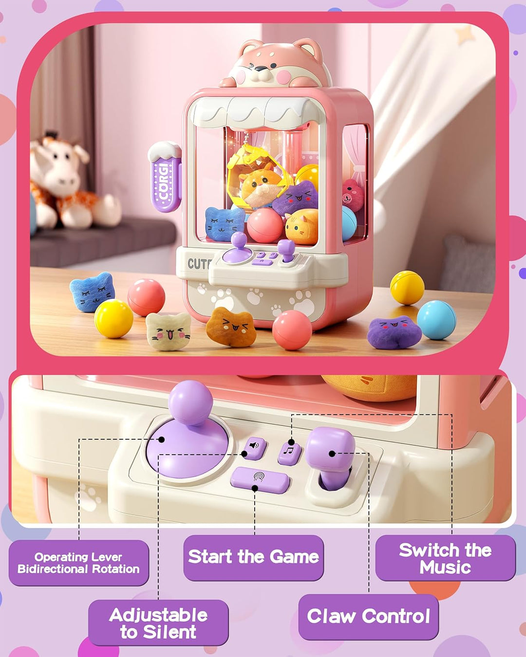 Jovow - Máquina de Garras para Niños, Mini Máquina Expendedora con...