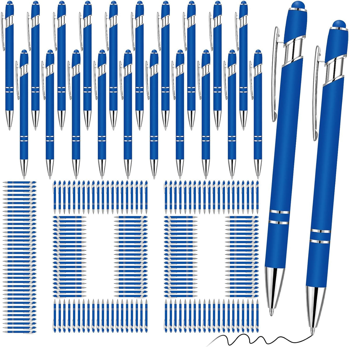 Yeaqee 100 bolígrafos a granel con punta de lápiz capacitivo, color azul