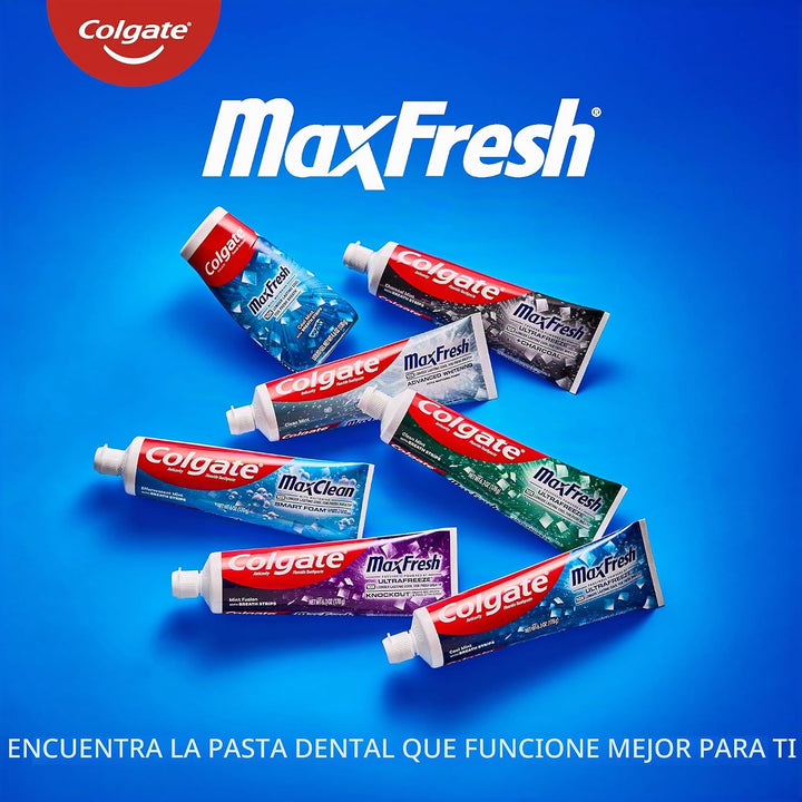 Colgate MaxFresh Pasta de dientes con flúor, tamaño de viaje, menta...