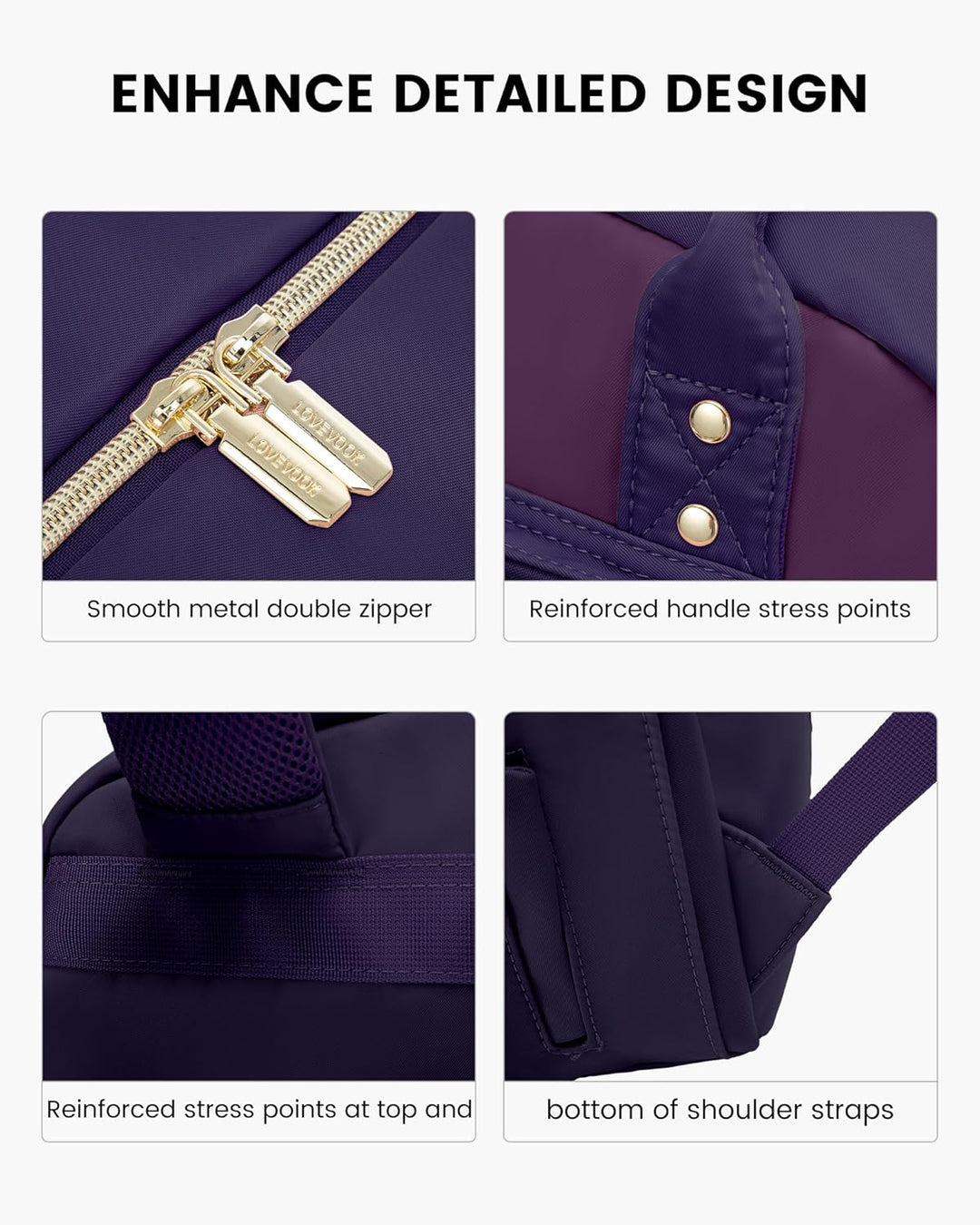 LOVEVOOK - Mochila de computadora portátil para mujer, bolsa de via...