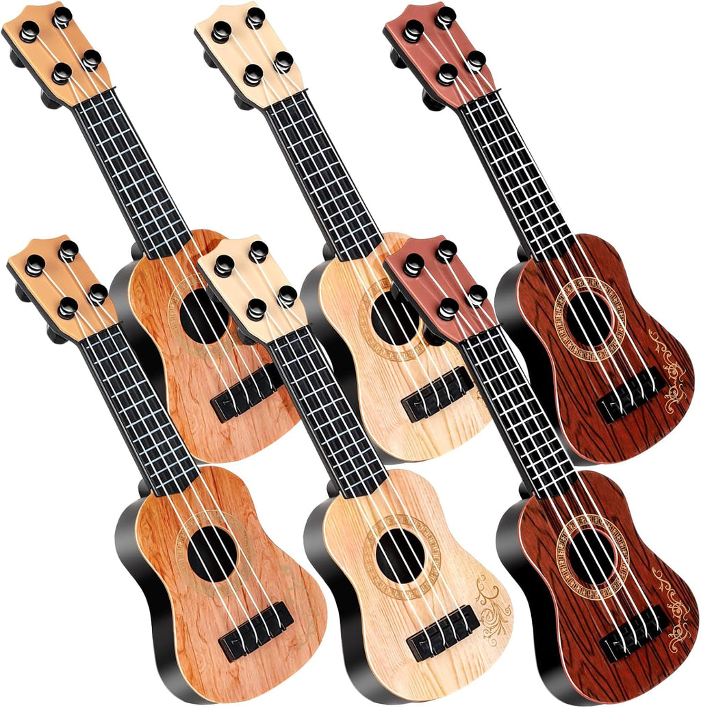 Mini guitarra para niños, 12 unidades, 10 pulgadas, 4 cuerdas, mini ukelele