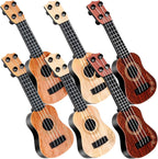 Mini guitarra para niños, 12 unidades, 10 pulgadas, 4 cuerdas, mini ukelele