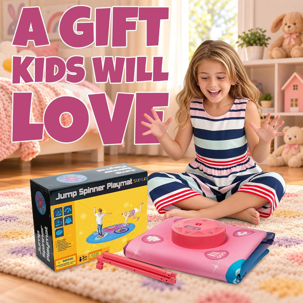 SUNLIN Jump Spinner - Alfombrilla de juego con varilla giratoria
