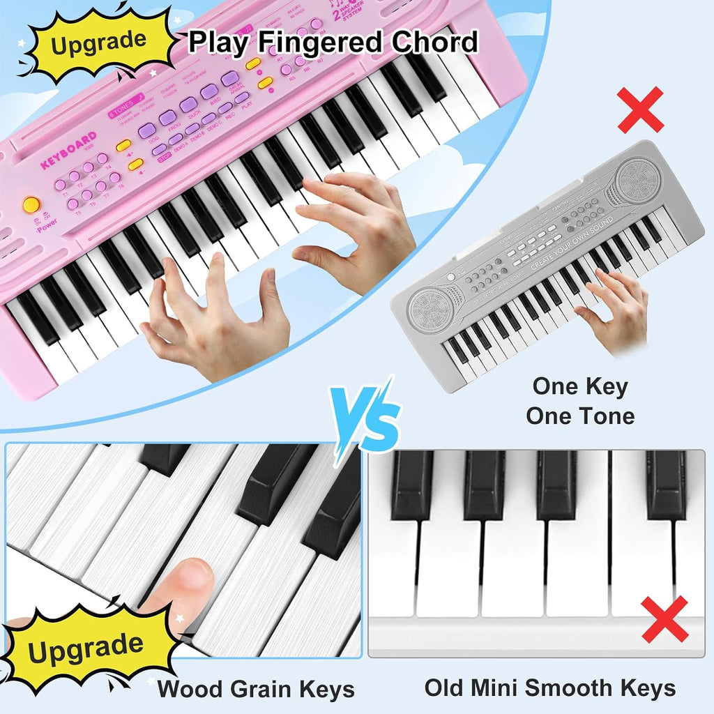 Teclado de piano de juguete para niños pequeños, pianos de 37 teclas, juguetes musicales con micrófono