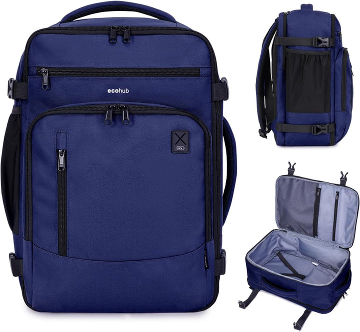 ECOHUB Mochila de Viaje Mochila de Equipaje de Mano, Azul-3, Mochil...