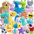 HDMOTU Paquete de 26 juguetes chirriantes suaves para perros pequeños y medianos, juguetes chirriantes favoritos lindos y cómodos para cachorros, multicolor para cachorros