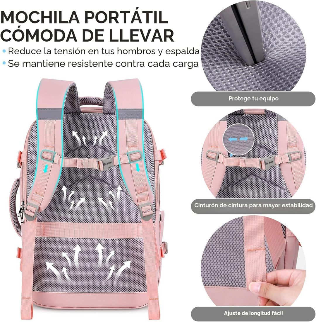 BALEINE Mochila de viaje para mujeres y hombres, mochila grande y r...