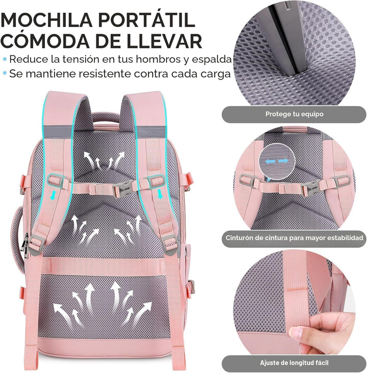 BALEINE Mochila de viaje para mujeres y hombres, mochila grande y r...