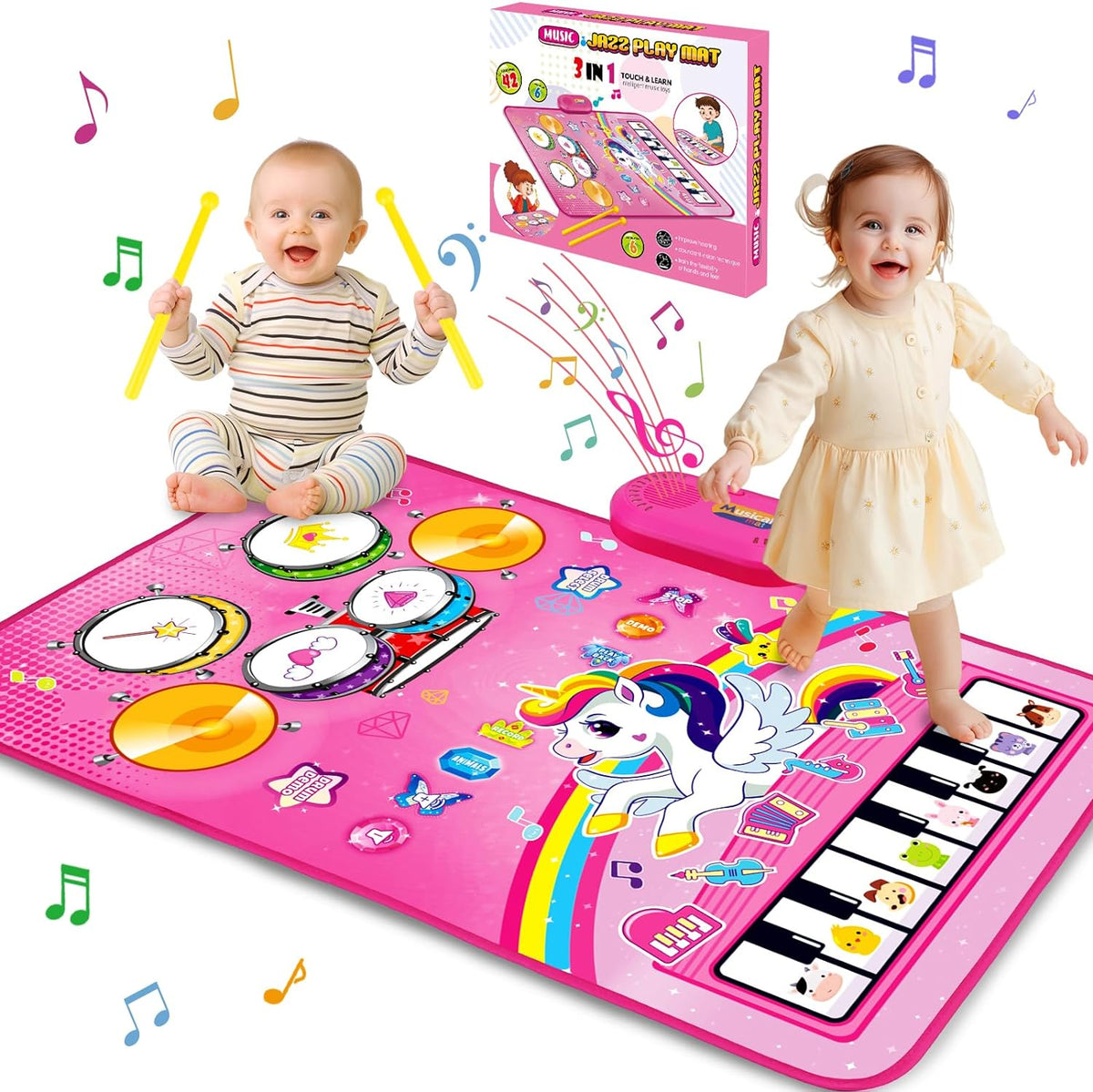 Juguetes para niñas de 1 año: 3 en 1 Esterilla musical para bebés Juguete