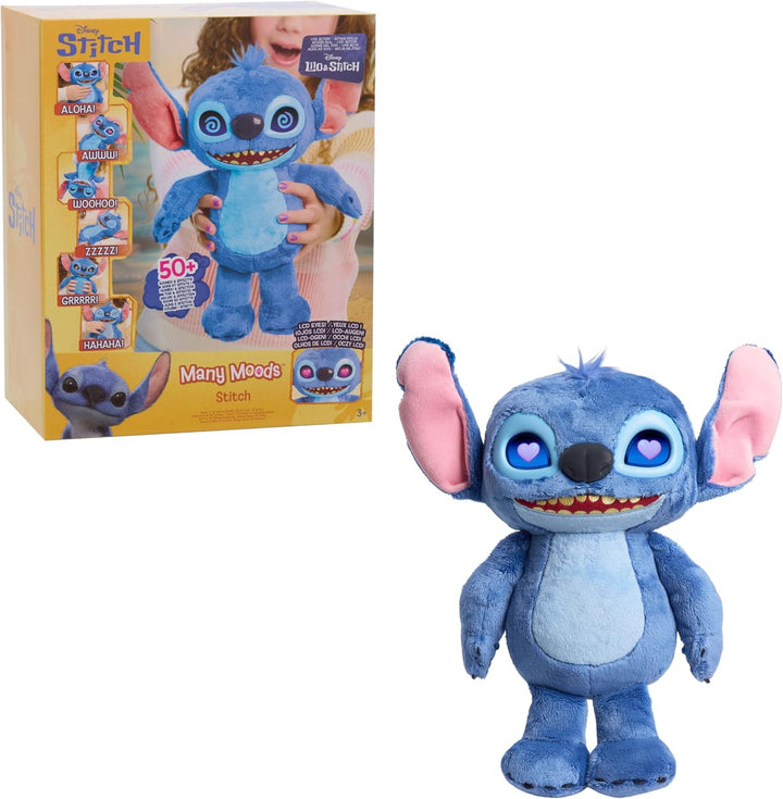 Disney Stitch Just Play Many Moods - Peluche interactivo de 14 pulg...