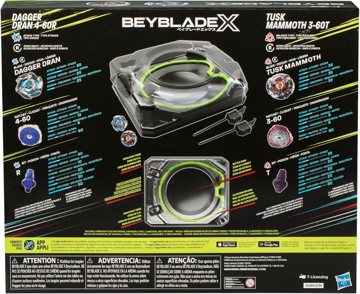 Beyblade X Xtreme Battle Set con Beystadium Arena con riel
