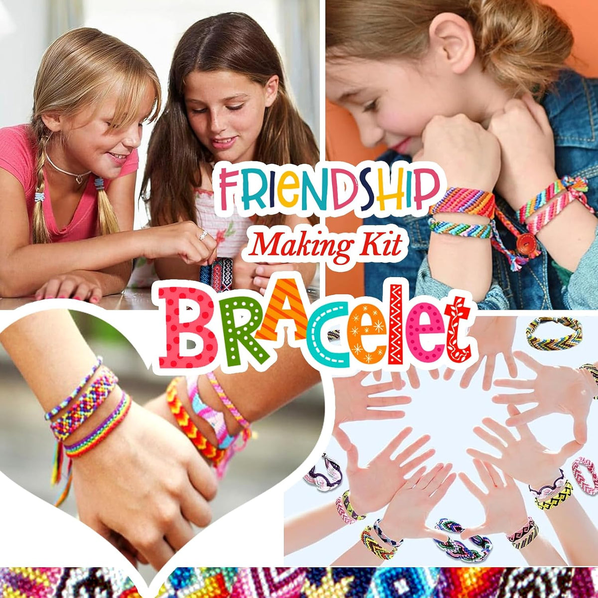 Kit de fabricación de pulseras de la amistad, juguetes para niñas de 8, 9, 10, 11 y 12 años, juego de actividades de viaje para niños, kit de bricolaje, kit de manualidades para hacer pulseras con